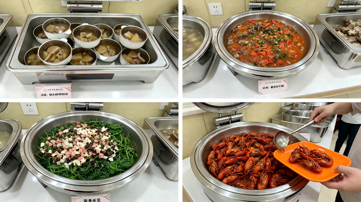 上海市农科院职工食堂自助餐开餐(1)