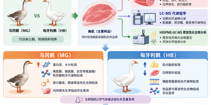 科研进展丨研究团队在肉鹅品质及风味相关化合物代谢基础研究方面取得进展