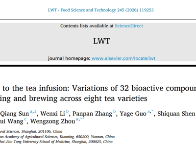 质标所研究团队在茶叶营养评价领域取得进展