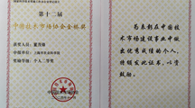 中国技术市场协会金桥奖：个人奖二等奖